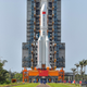 The Long March 5B rocket that launched the first module of Tiangong—called Tianhe—into orbit in April 2021.